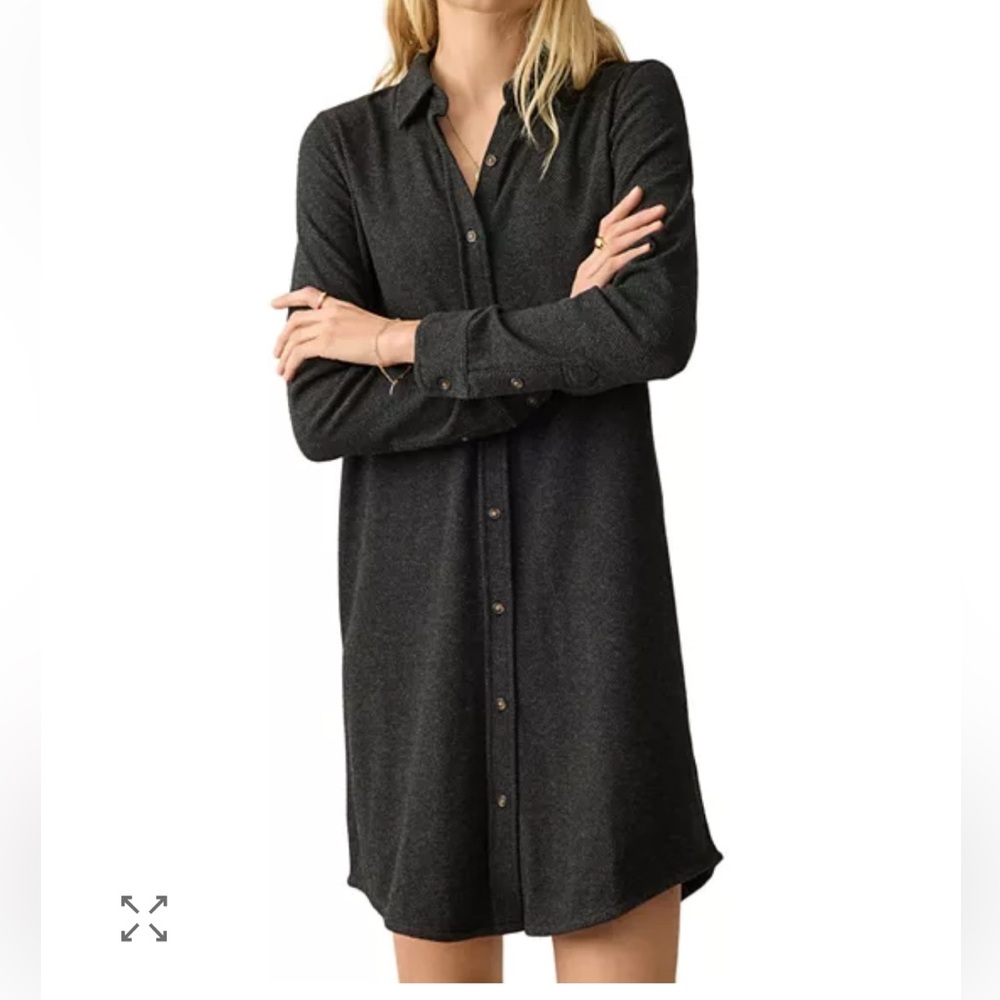 Faherty Legend Heather Grey Shirtdress Size Small